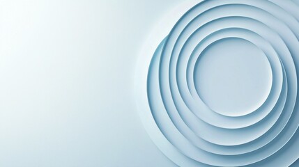 Obraz premium Soft Blue Abstract Background with Layered Circles Creating Depth and Dimension for Modern Design and Creative Projects