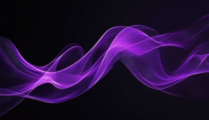 Abstract purple flowing lines on a black background