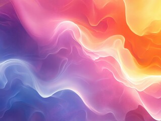 Obraz premium Ethereal abstract gradient art with vibrant hues of blue pink orange and yellow creating a dreamy and fluid visual experience