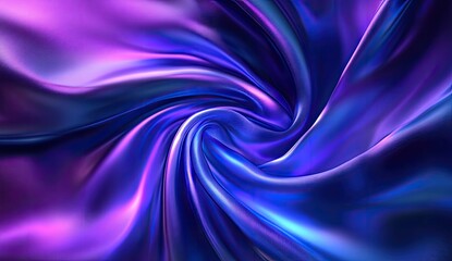 Obraz premium Fluid, vibrant, iridescent fabric folds in swirling motion. Deep purple, vibrant blue, and fuchsia hues create a dynamic, abstract texture