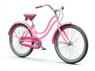 Vintage Style Pink Bicycle with Curvy Frame and Classic Design for Retro Inspired Photoshoots