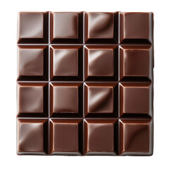 Fototapeta premium Delicious Dark Chocolate Square isolated on white or transparent background, png clipart, design element