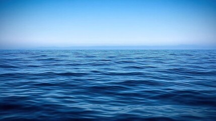 Tranquil Ocean Horizon with Endless Blue Waters and Gentle Waves, Serene Nature Landscape with Open Land Expanse, Capturing Peaceful Beauty and Depth Perspective