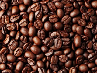 Obraz premium Close up of coffee beans with a lot of detail