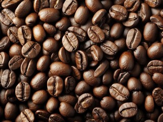Obraz premium Close up of coffee beans with the idea of a coffee bean farm