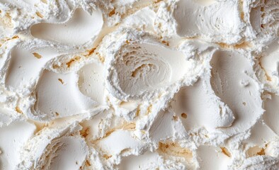 Close-up creamy white ice cream texture, swirls, detail