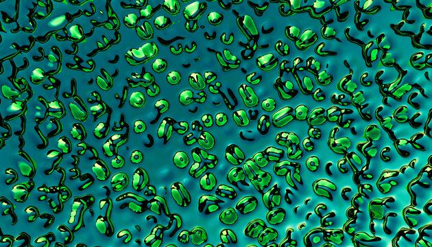 3D render of an abstract green wave pattern background