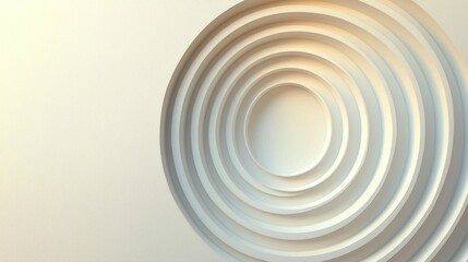 Fototapeta premium Abstract Circles in Soft Light, Layered Three-Dimensional Design for Modern Backgrounds and Minimalist Decor, Gentle Textures and Subtle Shadows