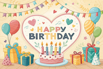 happy birthday background design banner template jpg image
