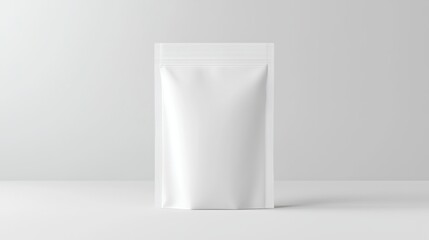 Minimalist White Stand-Up Pouch Mockup for Packaging Design