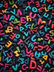 Text made in multicolored magnetic letters. SOCIAL DISTANCING .Black background illustration