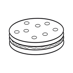 biscuit line vector illustration