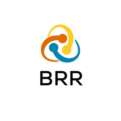 BRR creative minimalist letter logo.
