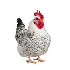 Fototapeta premium Elegant Chicken Portrait on Simple Background isolated on white or transparent background, png. Easy to place on any other background