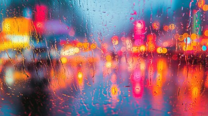 Obraz premium Dynamic Urban Blur of Cityscape at Dusk with Vibrant Lights and Fast Moving Traffic Creating Energy