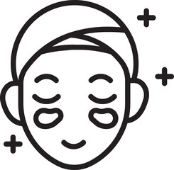 Woman Relaxed Spa Facial Outline Icon