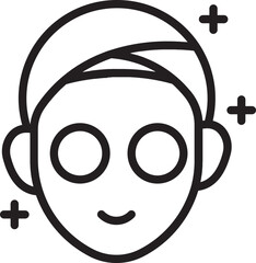 Woman Relaxed with Facial Mask Outline Icon