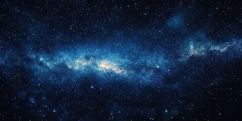 Captivating cosmic panorama showcasing a dazzling array of stars in the vast night sky, highlighting a stunning galaxy of outer space background