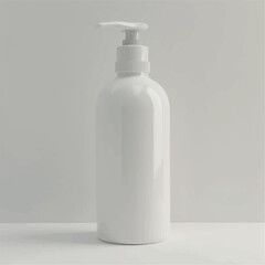 3d cosmetic products, 3d shampoo bottles, shampoo bottles, nozel, without label, shampoo bottle mockup, shampoo bottle with nature background, flower plants,leaves, realistic, forest,stone