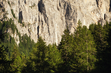 mountain landscape along the San Nicolò trail, Pozza di Fassa, val di Fassa, Dolomites, Italia
