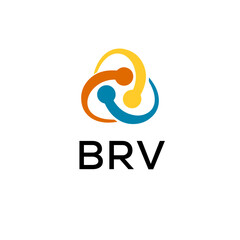 BRV creative minimalist letter logo.