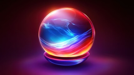 Obraz premium Enigmatic Orb: A Symphony of Light and Color