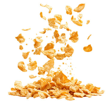 Cornflakes Cereal Flakes Falling Delicious Breakfast Food