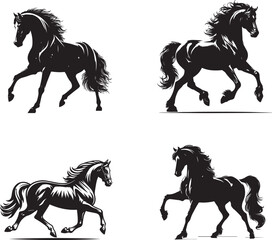 
Shadow Horse Vector Illustration – Mysterious and Elegant Stallion Art