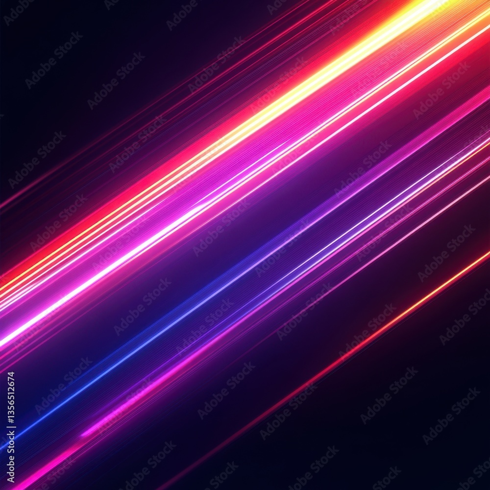 Aufkleber dynamic abstract background featuring vibrant neon lights and glowing lines creating a futuristic an