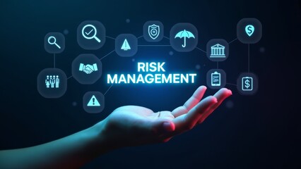 Naklejka premium Risk Management Concept With Digital Icons