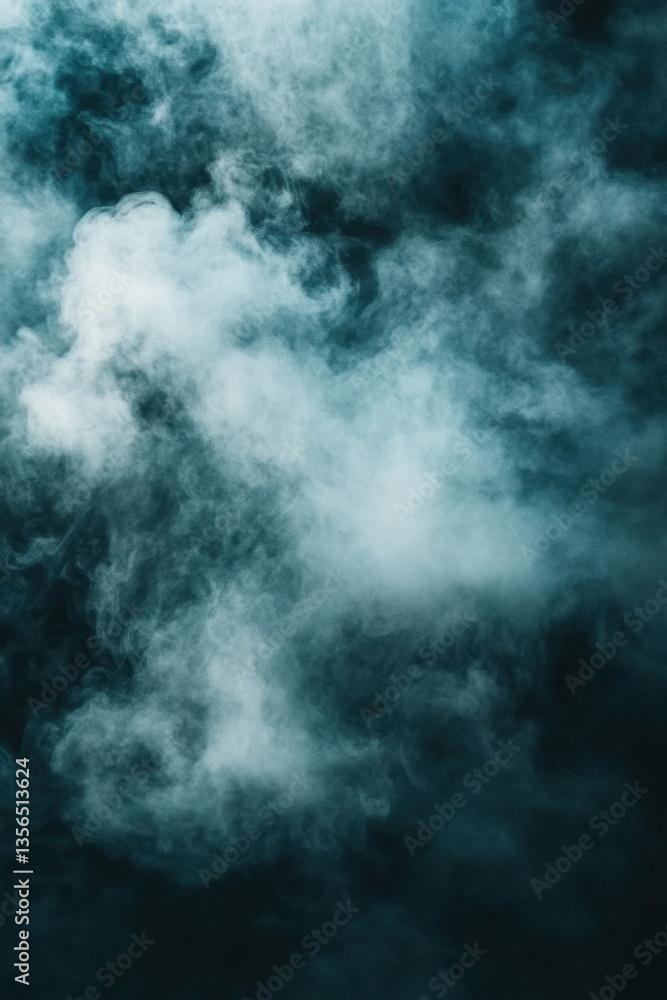 Poster ethereal teal smoke texture background creating a dreamy and mysterious atmosphere with smooth trans
