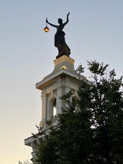 Statue of Electra at the top of The Energy and Technology Museum in Vilnius, Lithuania.  