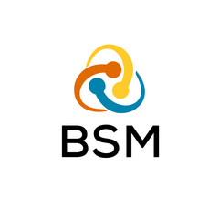 BSM creative minimalist letter logo.