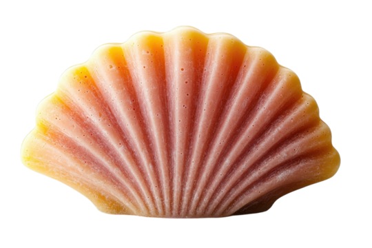 A Sun-kissed Seashell Soap, A Delightful Blend Of Peach And Rose Hues, Promising A Luxurious Bath Experience With A Soft, Gentle Texture Isolated on Transparent Background - Powered by Adobe