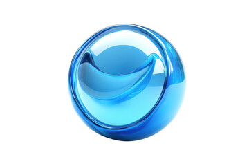A Vibrant Blue Orb, Symbolizing Purity And Tranquility, Showcases A Gentle, Flowing Inner Wave, Reflecting Serenity And Inner Peace With A Smooth Glassy Surface And Bright Highlights Isolated on Trans