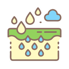Rainwater Collection in Modern Graphic Style with Blue and Green Colors  