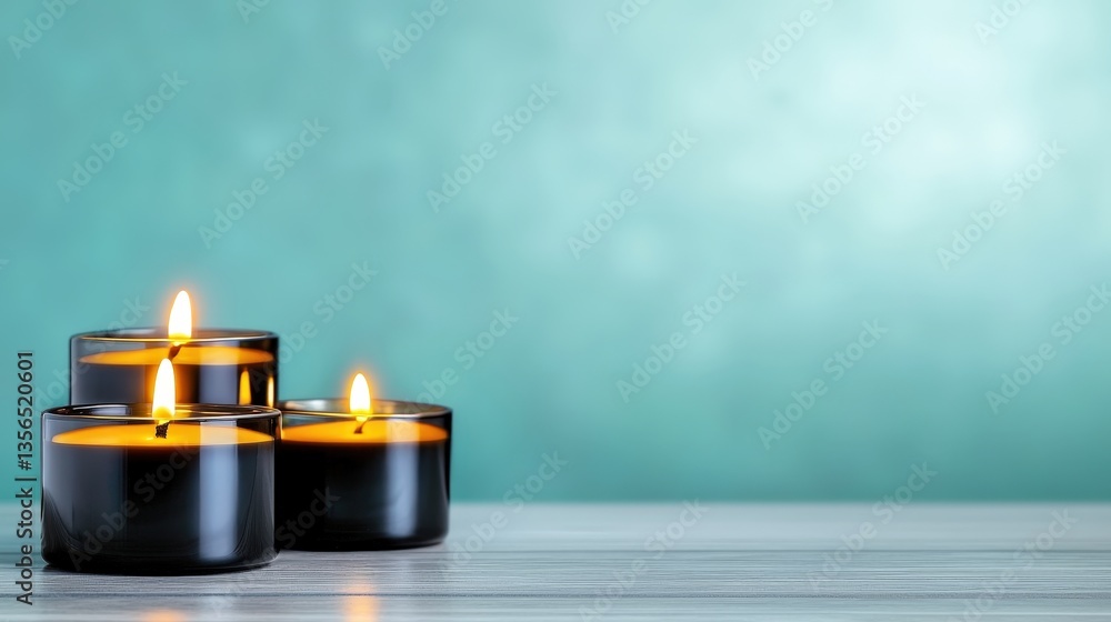 Aufkleber two beautiful candles positioned elegantly on a table creating a serene atmosphere of warmth and lig