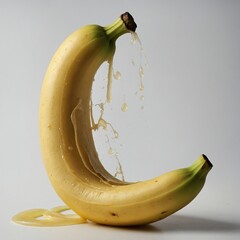 A bunch of fresh bananas hanging from a tropical tree branch.


