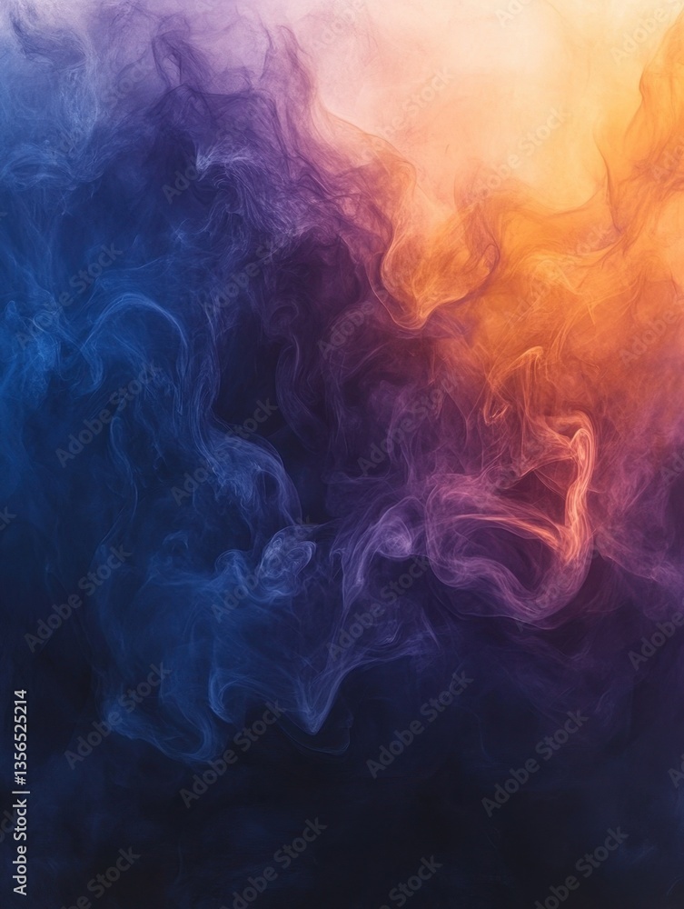 Aufkleber ethereal smoke blend of vibrant hues creating a mesmerizing abstract background perfect for creative