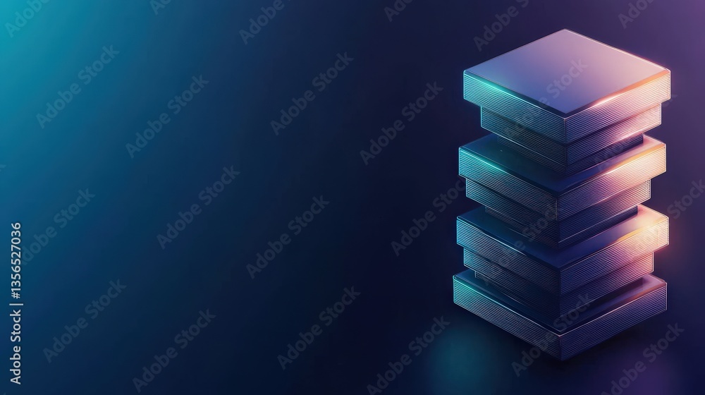 Aufkleber strategic planning resources optimization concept. stacked geometric shapes with a vibrant gradient 