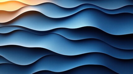 Obraz premium Abstract Blue Wave Layers: A Serene Digital Artwork