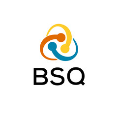 Fototapeta premium BSQ creative minimalist letter logo.