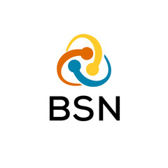 BSN creative minimalist letter logo.