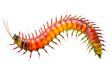 Centipede studio isolated on  white background PNG , AI GENERATED