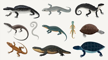 Naklejka premium Various reptile species