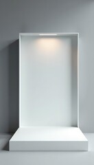 3D rendered gray studio background with a lightbox effect, perfect for showcasing products and designs,  mockup,  clean