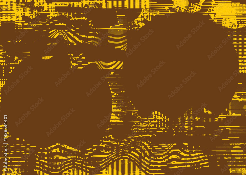 Aufkleber Background with glitch distorted grunge textures . grunge background texture with halftone dots, glitched shapes, textures and lines .Screen print vector background with grunge textured surface.