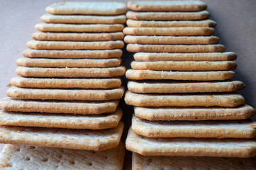 Cracker cookies lying on food paper