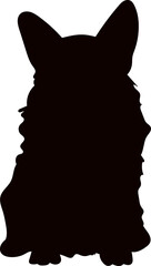 Corgi dog sitting silhouette, vector