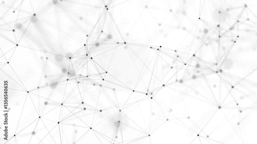 Poster animation of lines and dots connecting network concept. abstract network animation on white backgrou